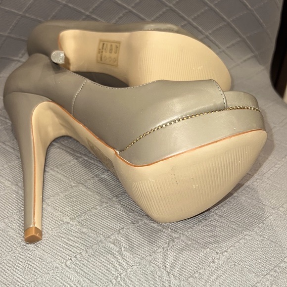Peep Toe Pumps Platform High Heels Women’s Size 6 Warm Grey Beau & Ashe - Picture 6 of 10